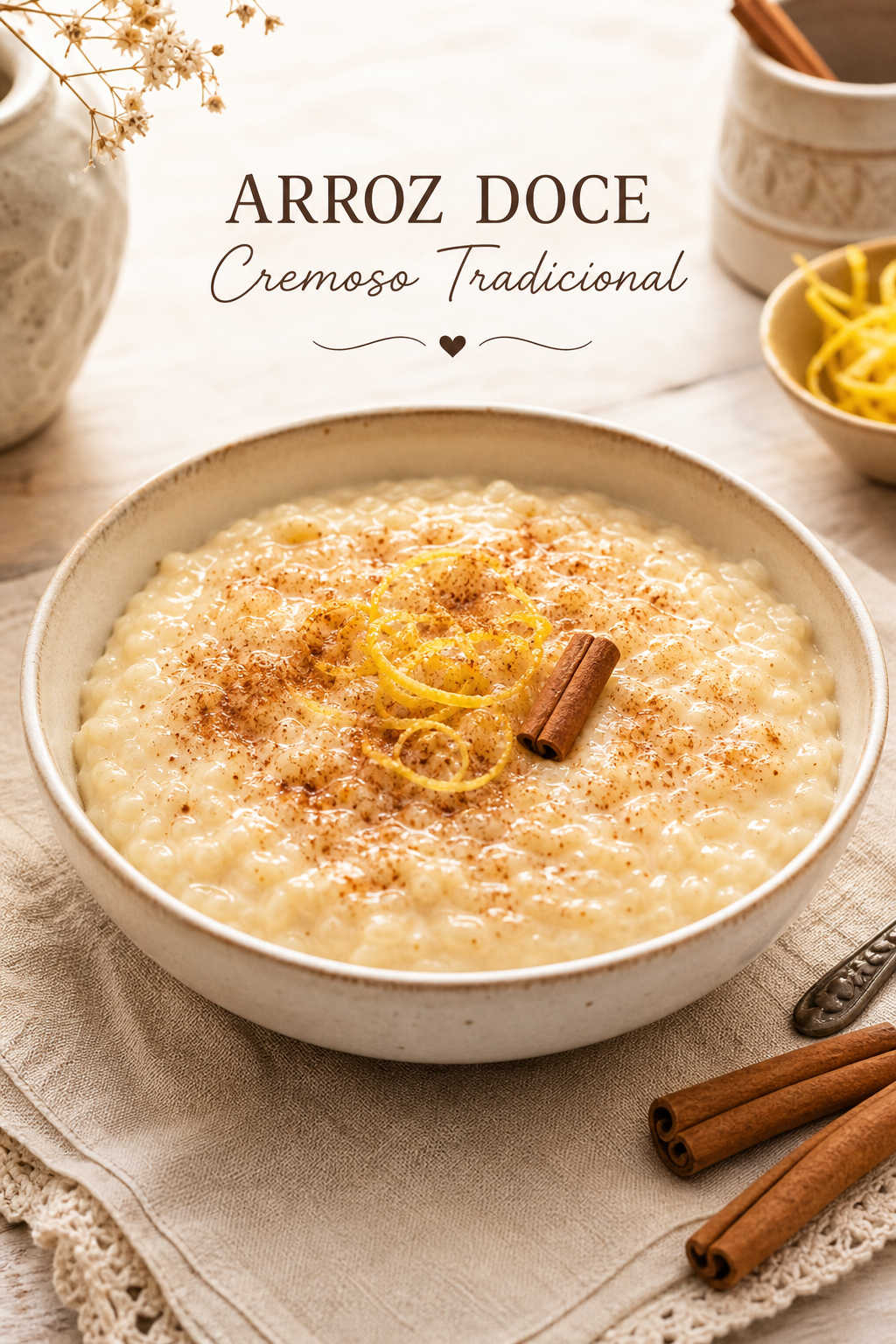 Arroz Doce Cremoso Tradicional 🍮✨ - receita deliciosa de arroz doce