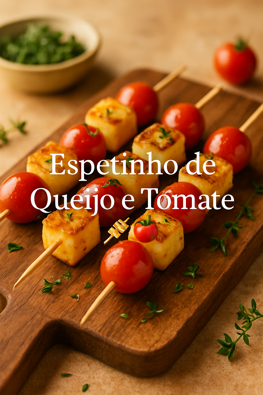 Espetinho de Queijo e Tomate 🍢🍅 - receita deliciosa de espetinho de