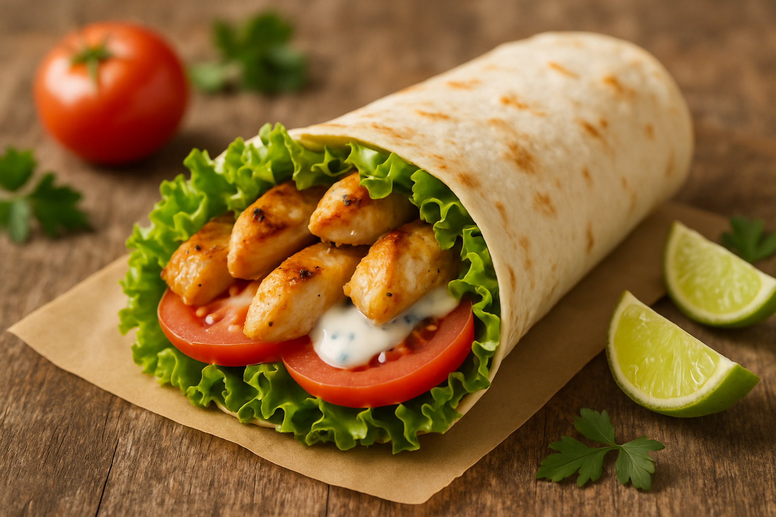 Wrap de Frango Grelhado 🍗🌯: 45 Minutos de Preparo | Receita Fácil 2 Wrap de Frango Grelhado 🍗🌯 - receita deliciosa de wrap de