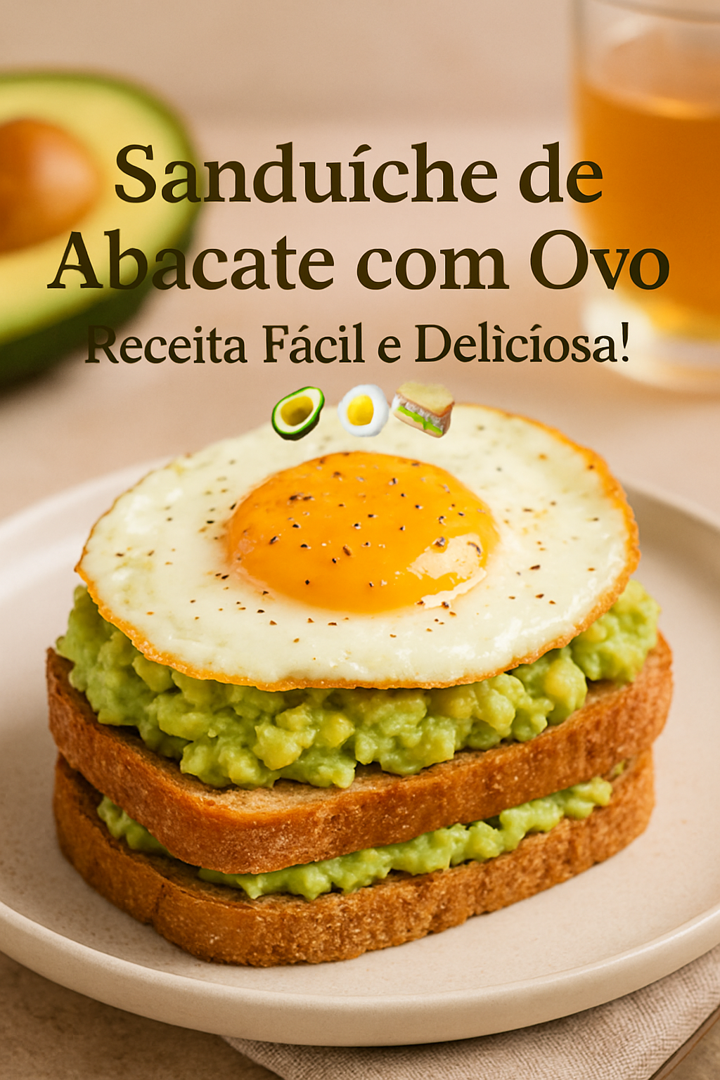 Sanduíche de Abacate com Ovo: Receita Fácil e Deliciosa! 🥑🍳🥪 - receita deliciosa de sanduíche de