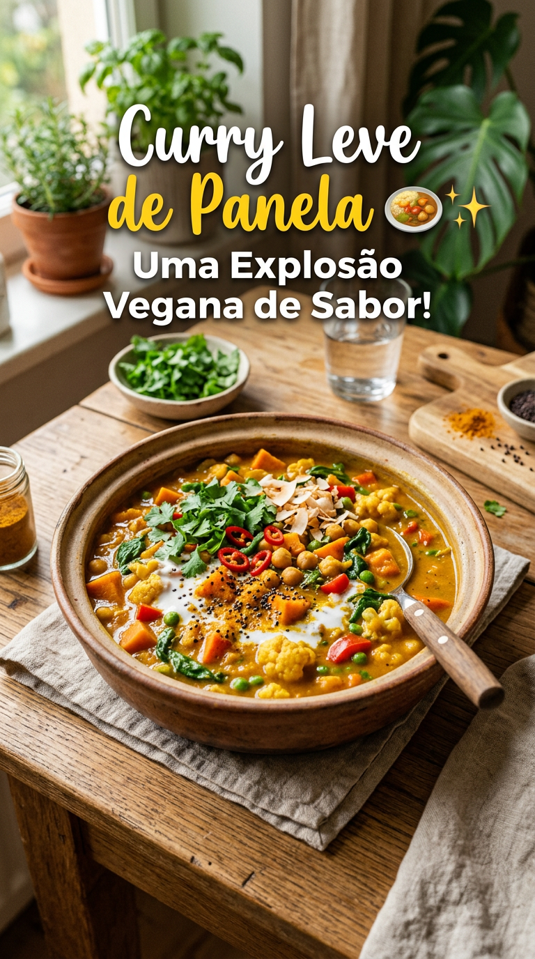 Curry Leve de Panela: Uma Explosão Vegana de Sabor! 🍛✨: 40 Minutos de Preparo | Receita Fácil 1 Curry Leve de Panela: Uma Explosão Vegana de Sabor! 🍛✨ - receita deliciosa de curry leve