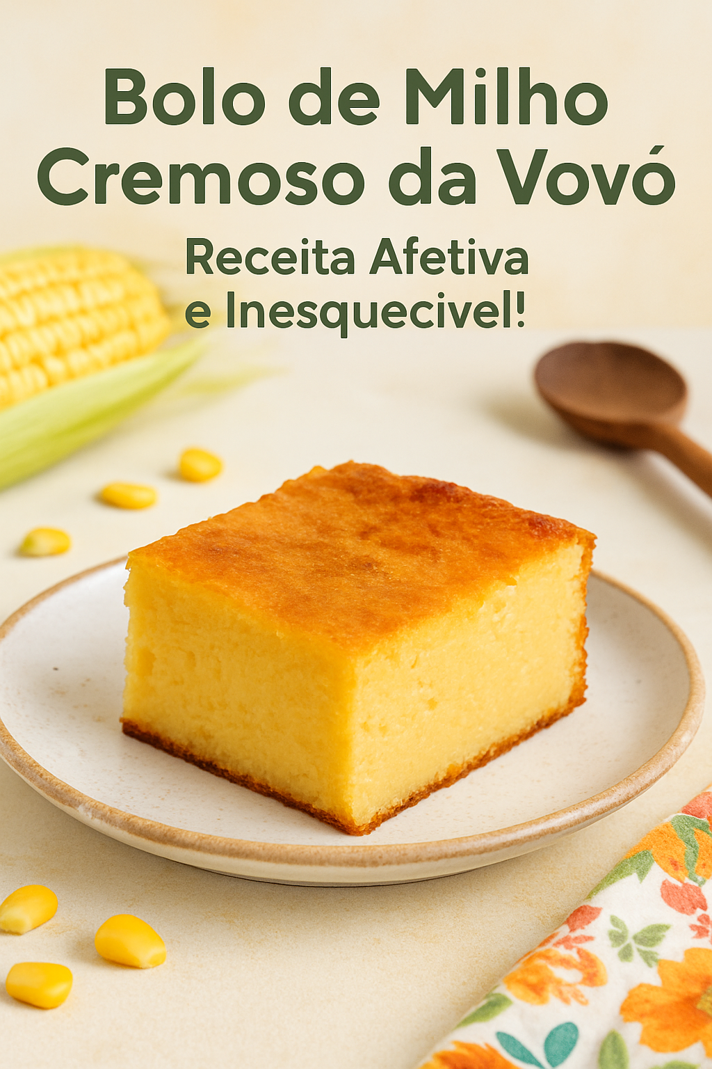 Bolo de Milho Cremoso da Vovó 🌽✨ Receita Afetiva e Inesquecível! - receita deliciosa de bolo de