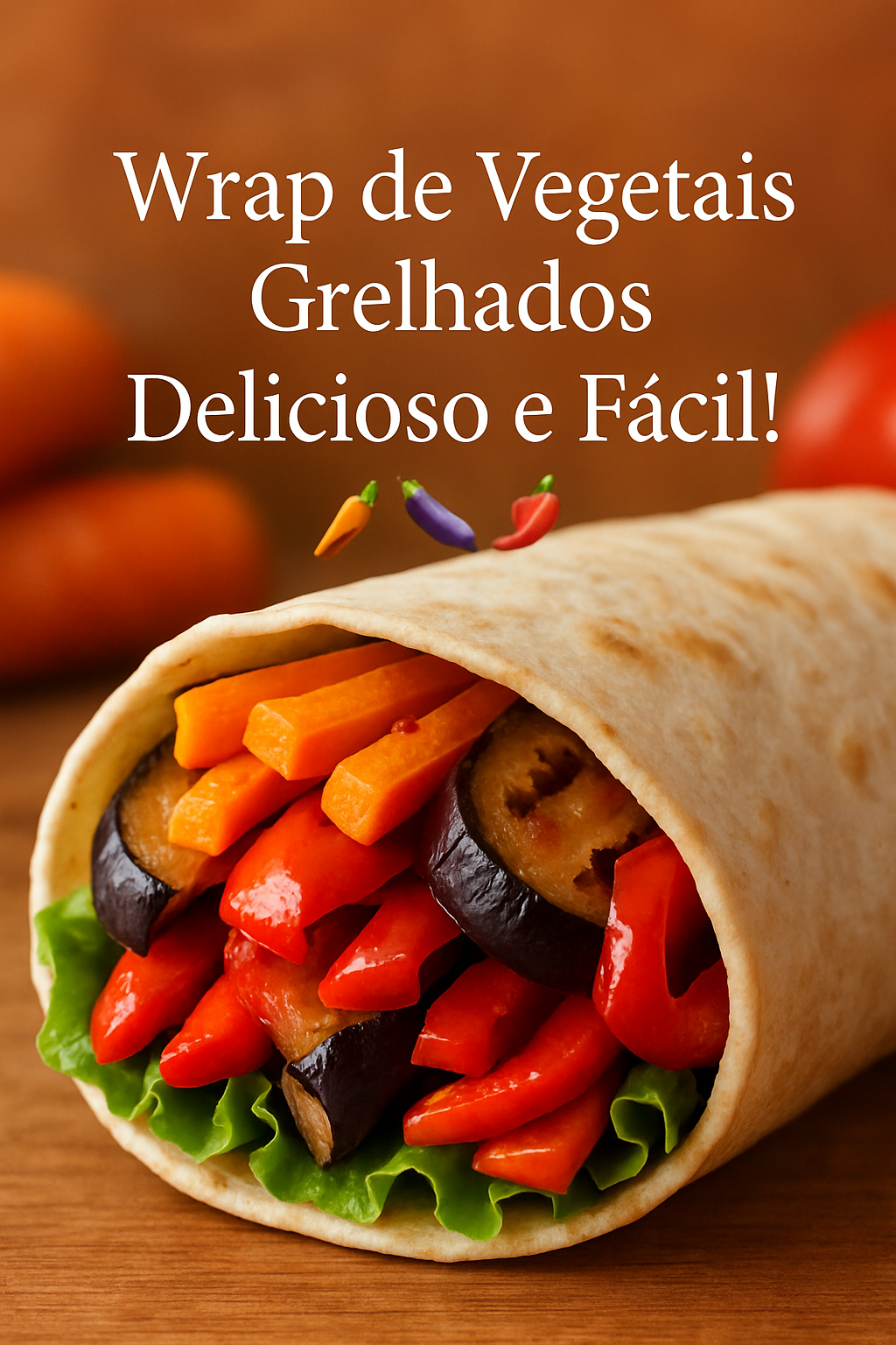 Wrap de Vegetais Grelhados Delicioso e Fácil! 🥕🍆🌶️ - receita deliciosa de wrap de