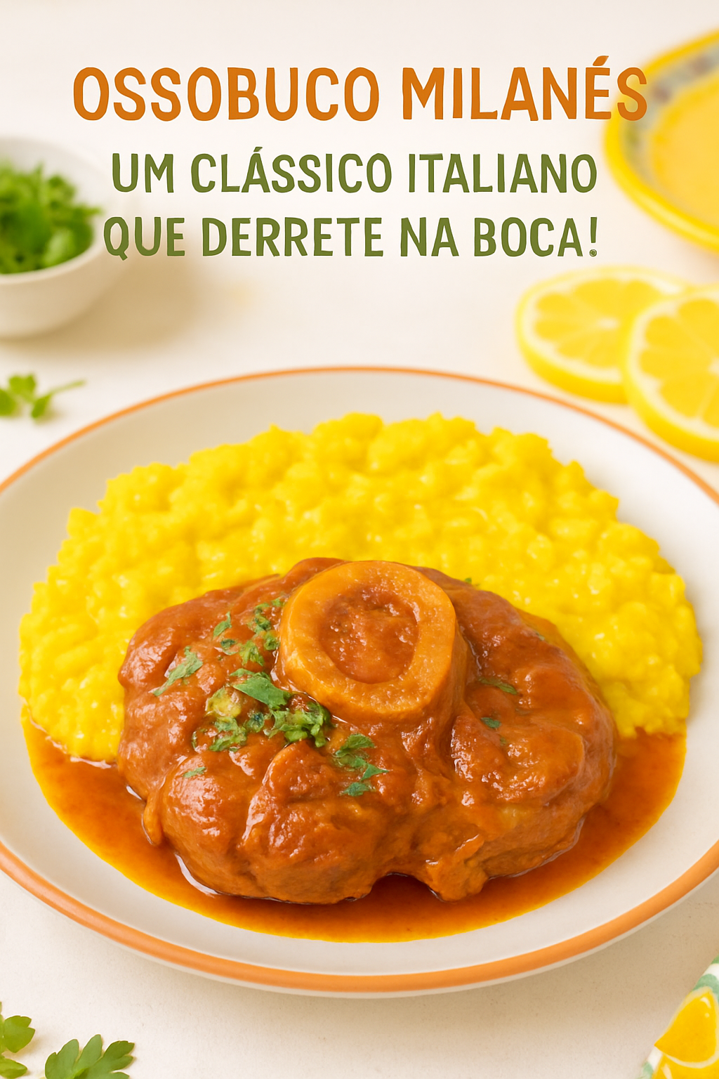 Ossobuco Milanese: Um Clássico Italiano que Derrete na Boca! 🍖😋: 45 Minutos de Preparo | Receita Intermediário 2 Ossobuco Milanese: Um Clássico Italiano que Derrete na Boca! 🍖😋 - receita deliciosa de ossobuco milanese: