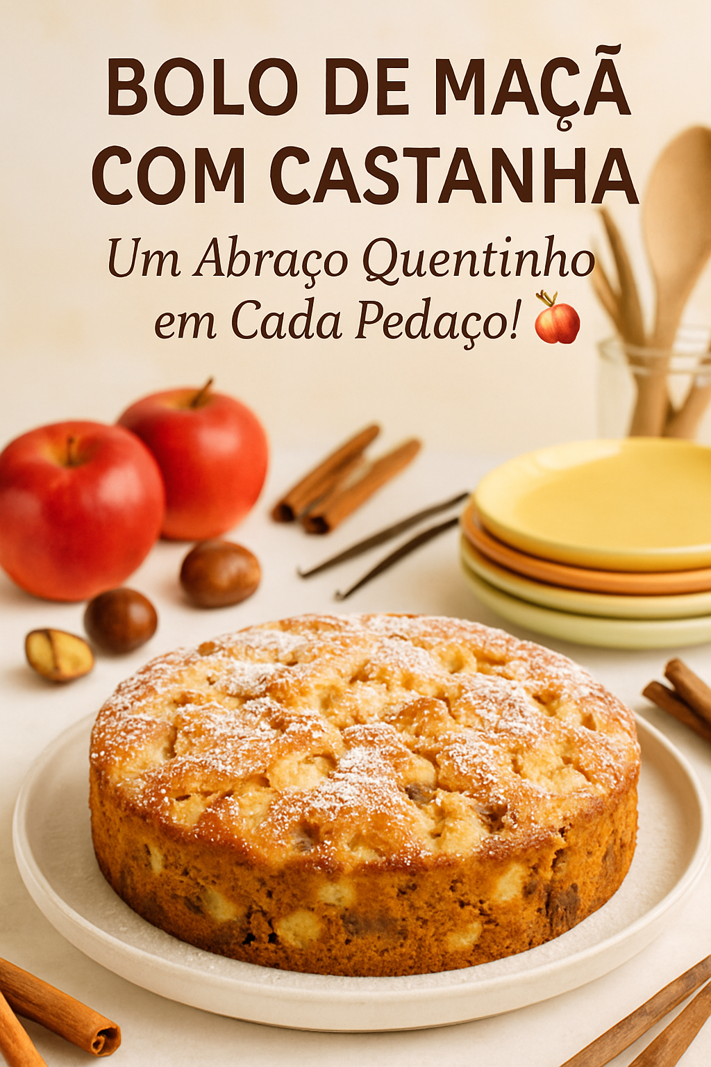 Bolo de Maçã com Castanha: Um Abraço Quentinho em Cada Pedaço! 🍎🌰 - receita deliciosa de bolo de