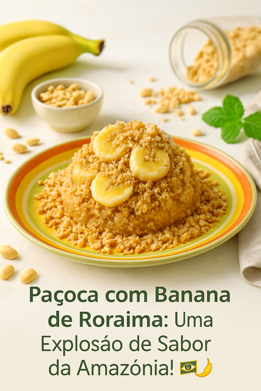 Paçoca com Banana de Roraima: Uma Explosão de Sabor da Amazônia! 🇧🇷🍌 - receita deliciosa de paçoca com