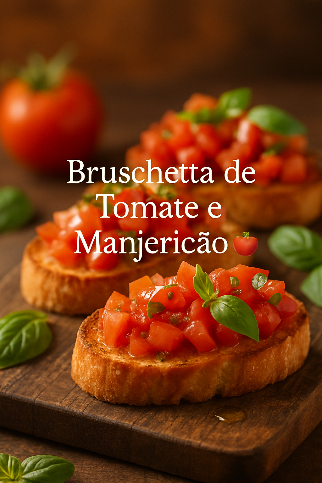 Bruschetta de Tomate e Manjericão 🍅🌿: 40 Minutos de Preparo | Receita Intermediário 2 Bruschetta de Tomate e Manjericão 🍅🌿 - receita deliciosa de bruschetta de