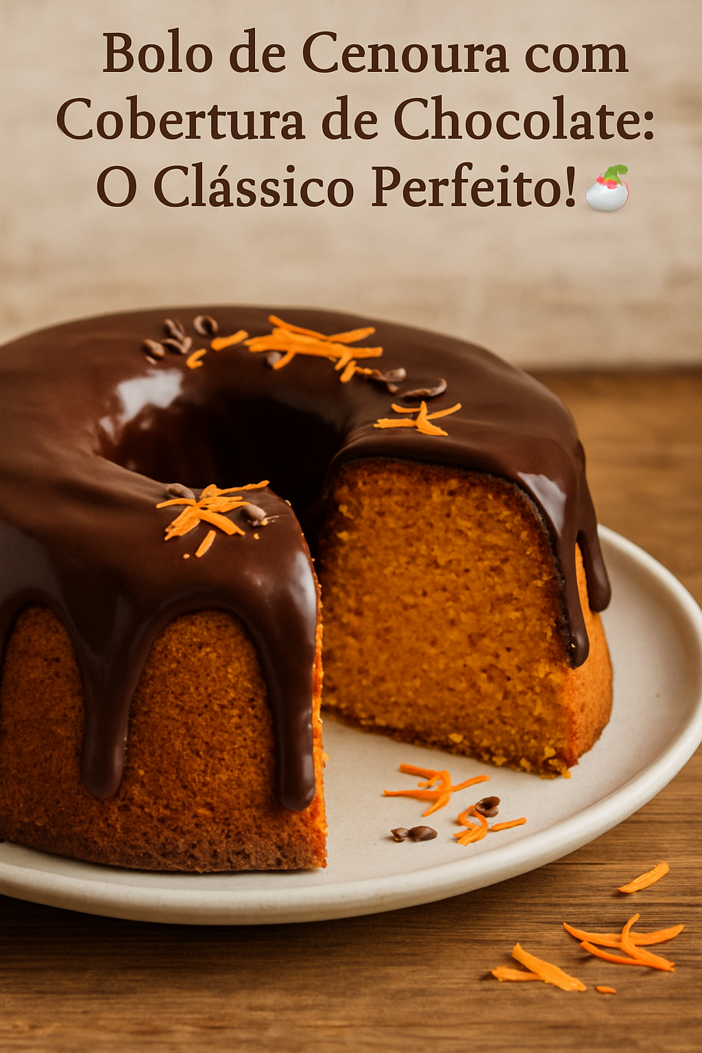 Bolo de Cenoura com Cobertura de Chocolate: O Clássico Perfeito! 🥕🎂: 35 Minutos de Preparo | Receita Fácil 2 Bolo de Cenoura com Cobertura de Chocolate: O Clássico Perfeito! 🥕🎂 - receita deliciosa de bolo de