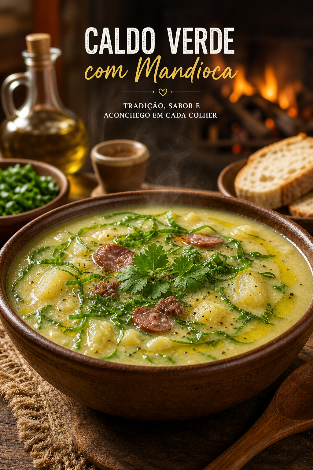 Caldo Verde com Mandioca Cremoso: O Conforto do Inverno Brasileiro! 🇧🇷🍲 - receita deliciosa de caldo verde