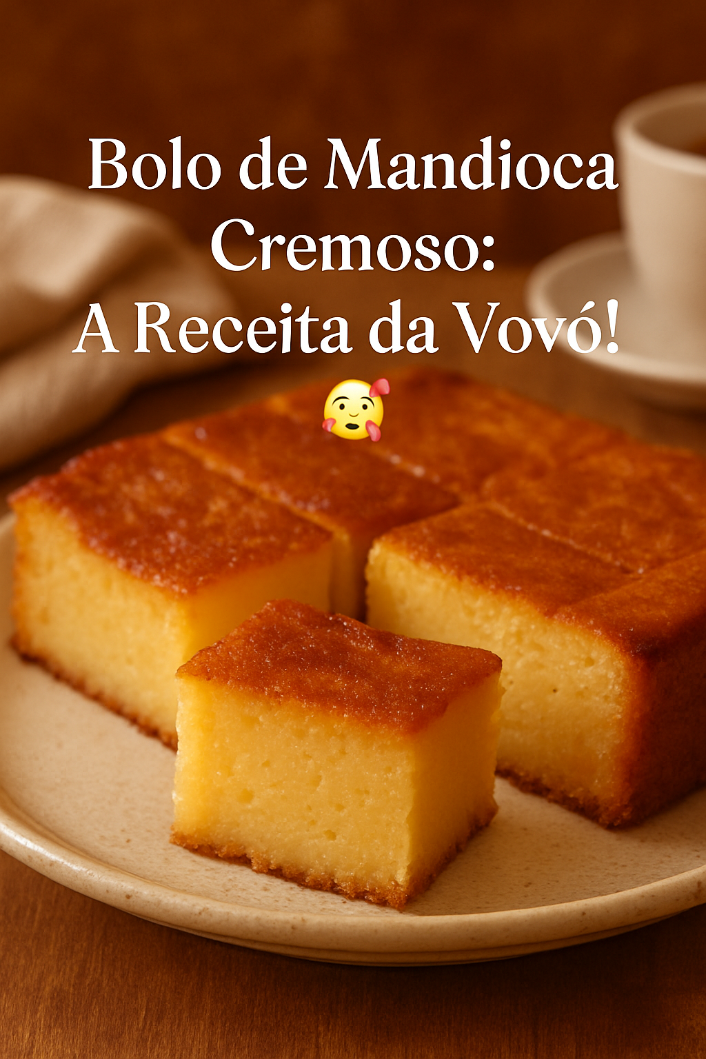 Bolo de Mandioca Cremoso: A Receita da Vovó! 🥰 - receita deliciosa de bolo de